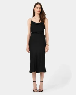 Mae Side Ruched Satin Dress