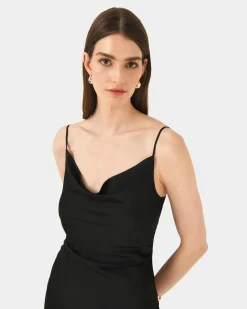Mae Side Ruched Satin Dress