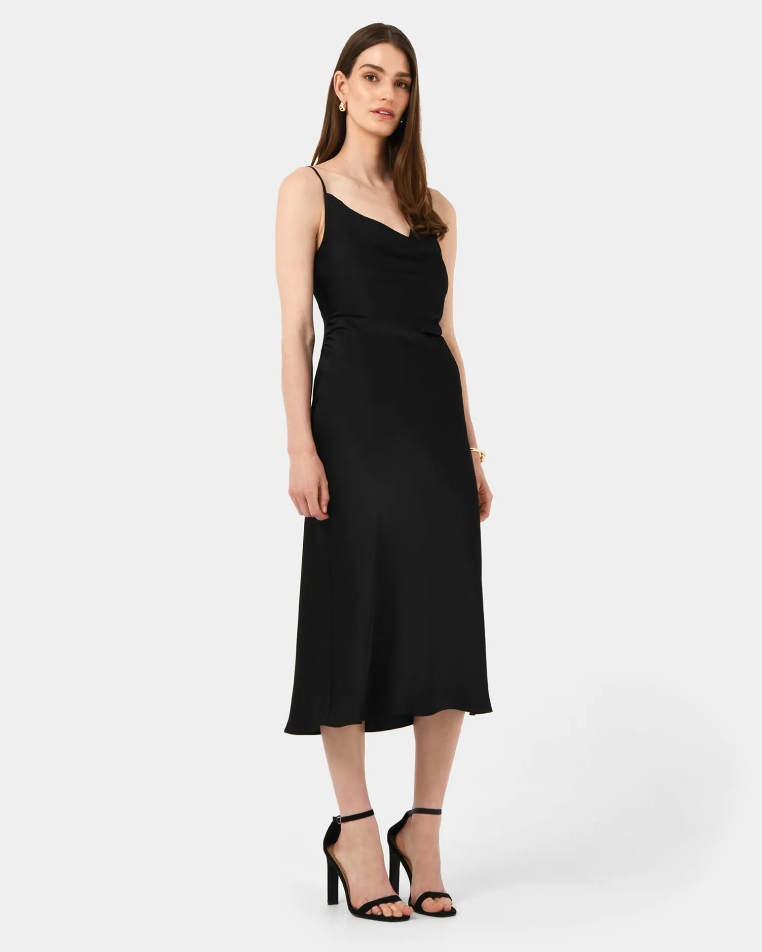 Mae Side Ruched Satin Dress