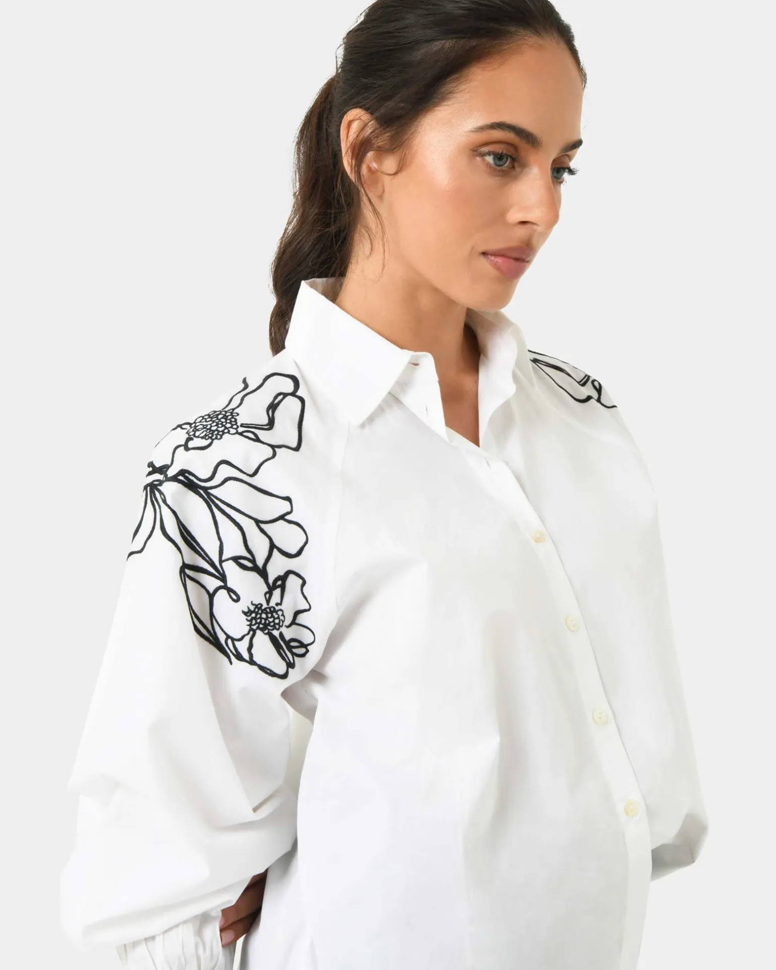 Maren Embroidered Cotton Shirt