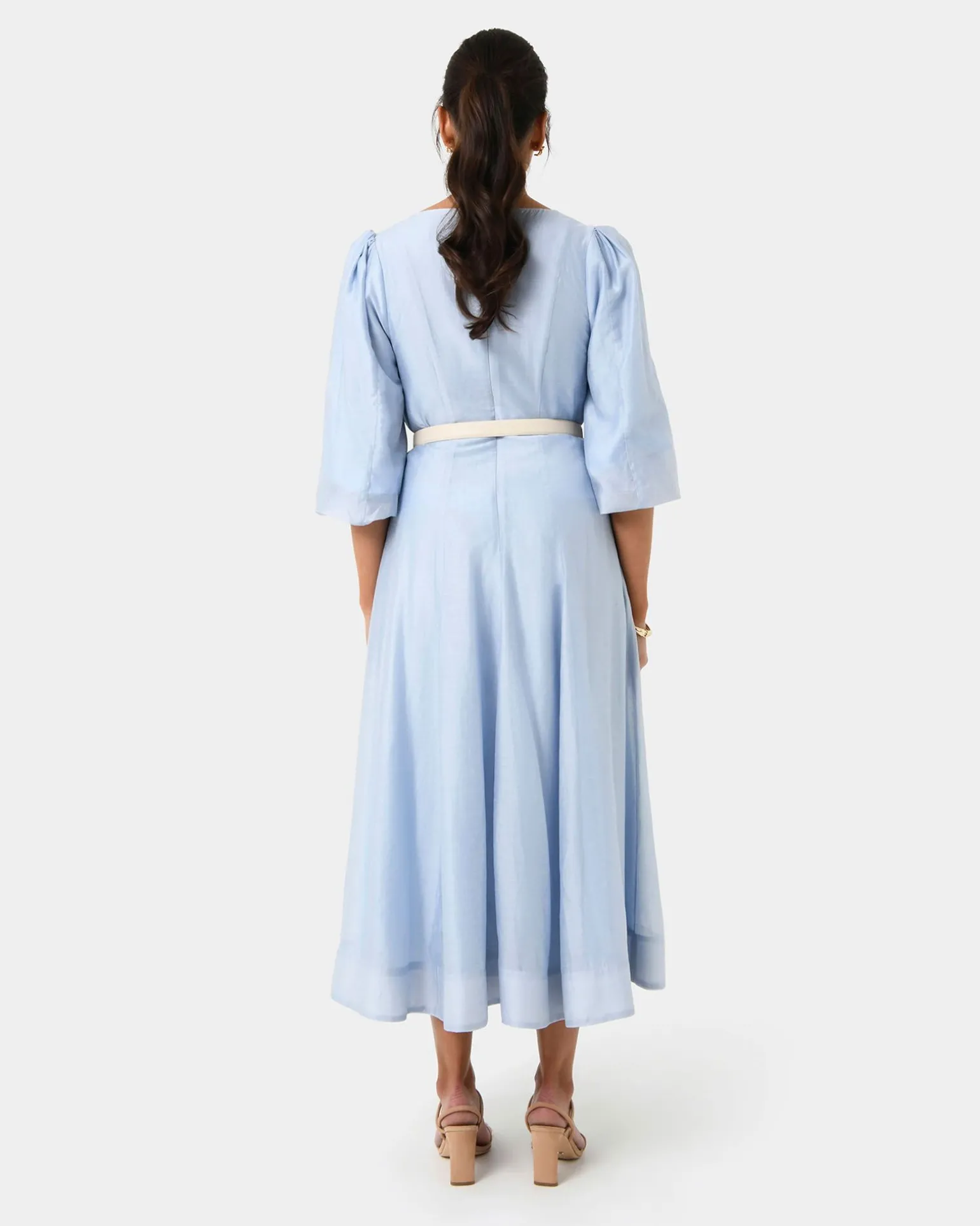Marlie Puff Sleeve Midi Dress