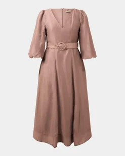 Marlie Puff Sleeve Midi Dress
