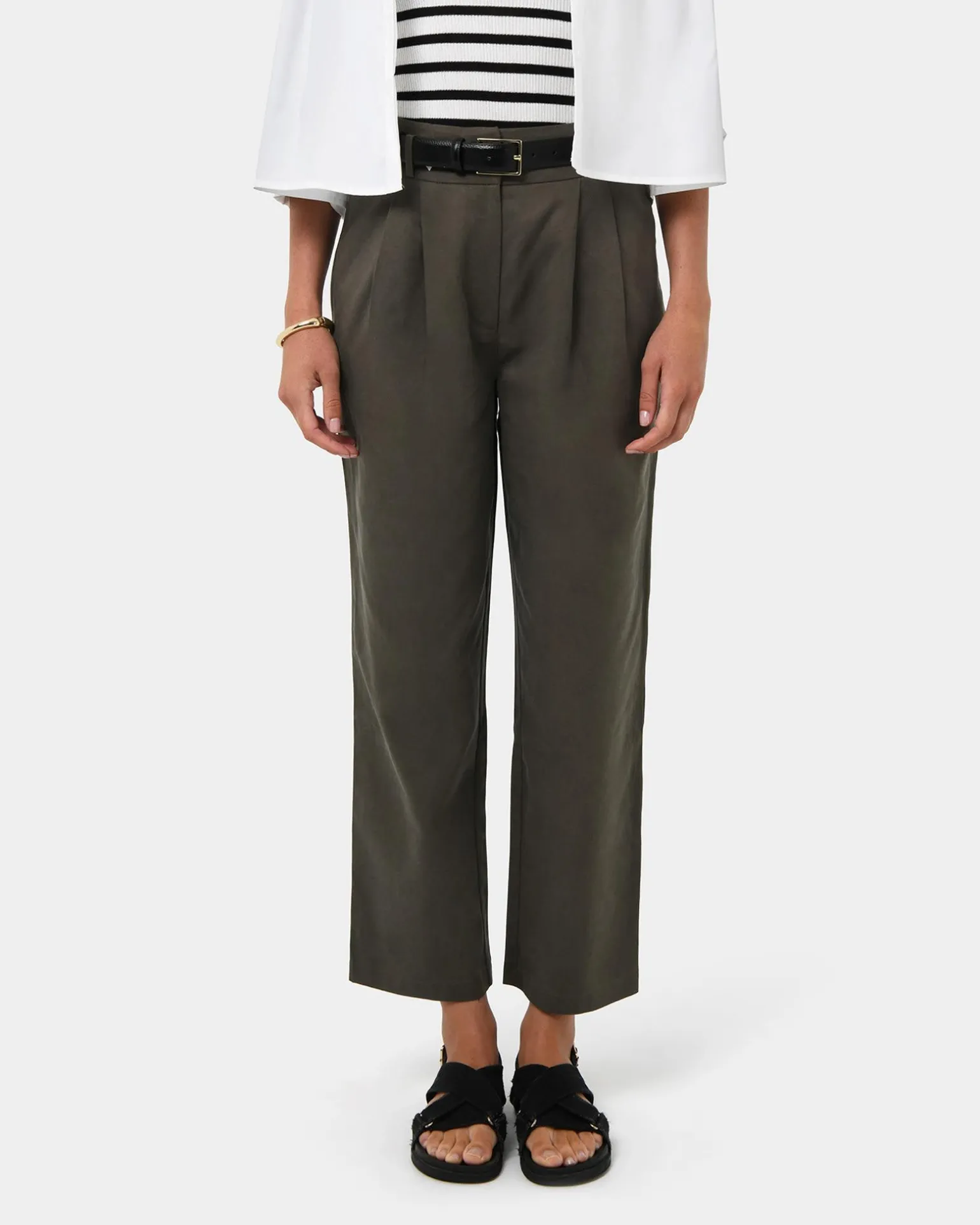 Mazzy Cotton Belted Trousers