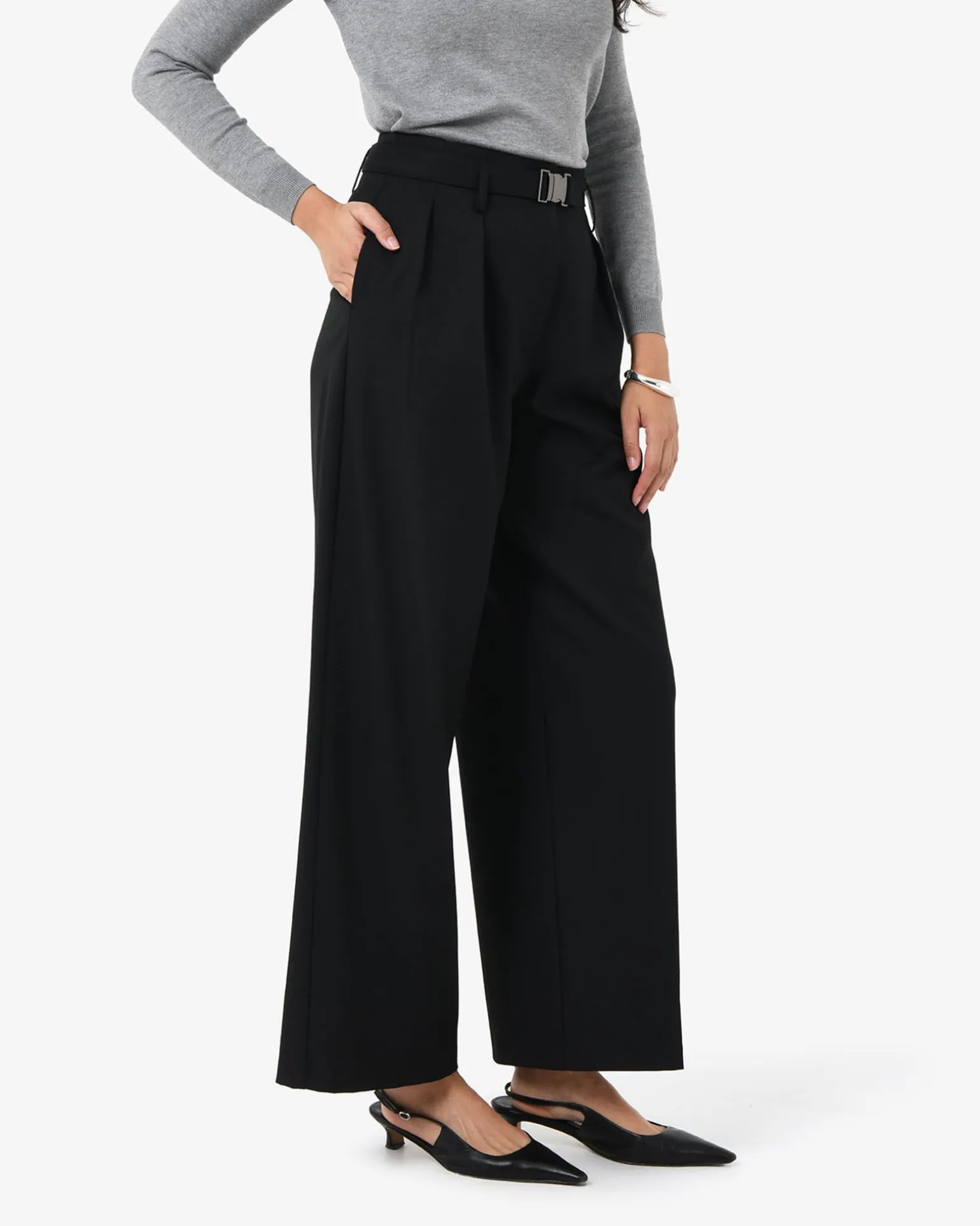 Nadia Buckle Wide Leg Pants