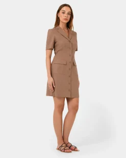 Nia Button Linen Dress