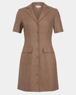 Nia Button Linen Dress