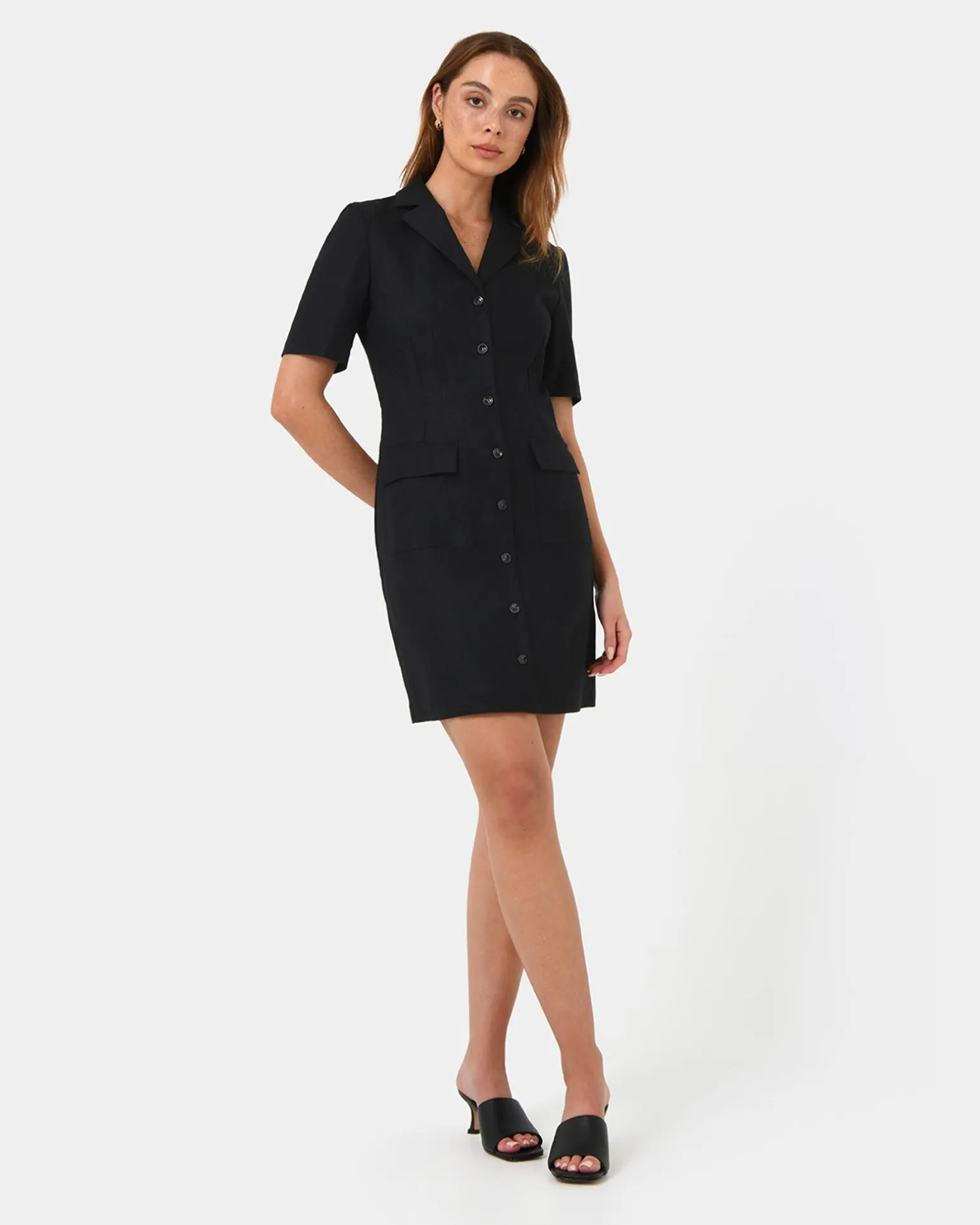 Nia Button Linen Dress