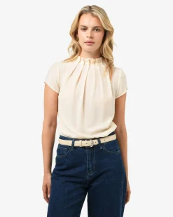 Olivia Pleated High Neck Top