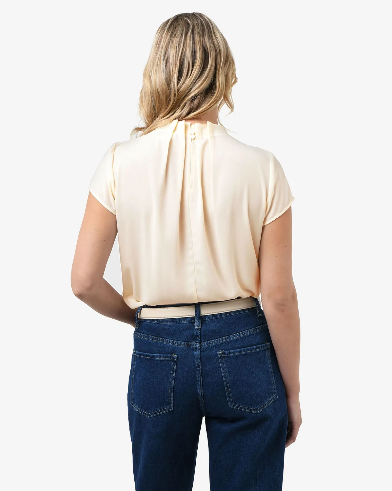 Olivia Pleated High Neck Top