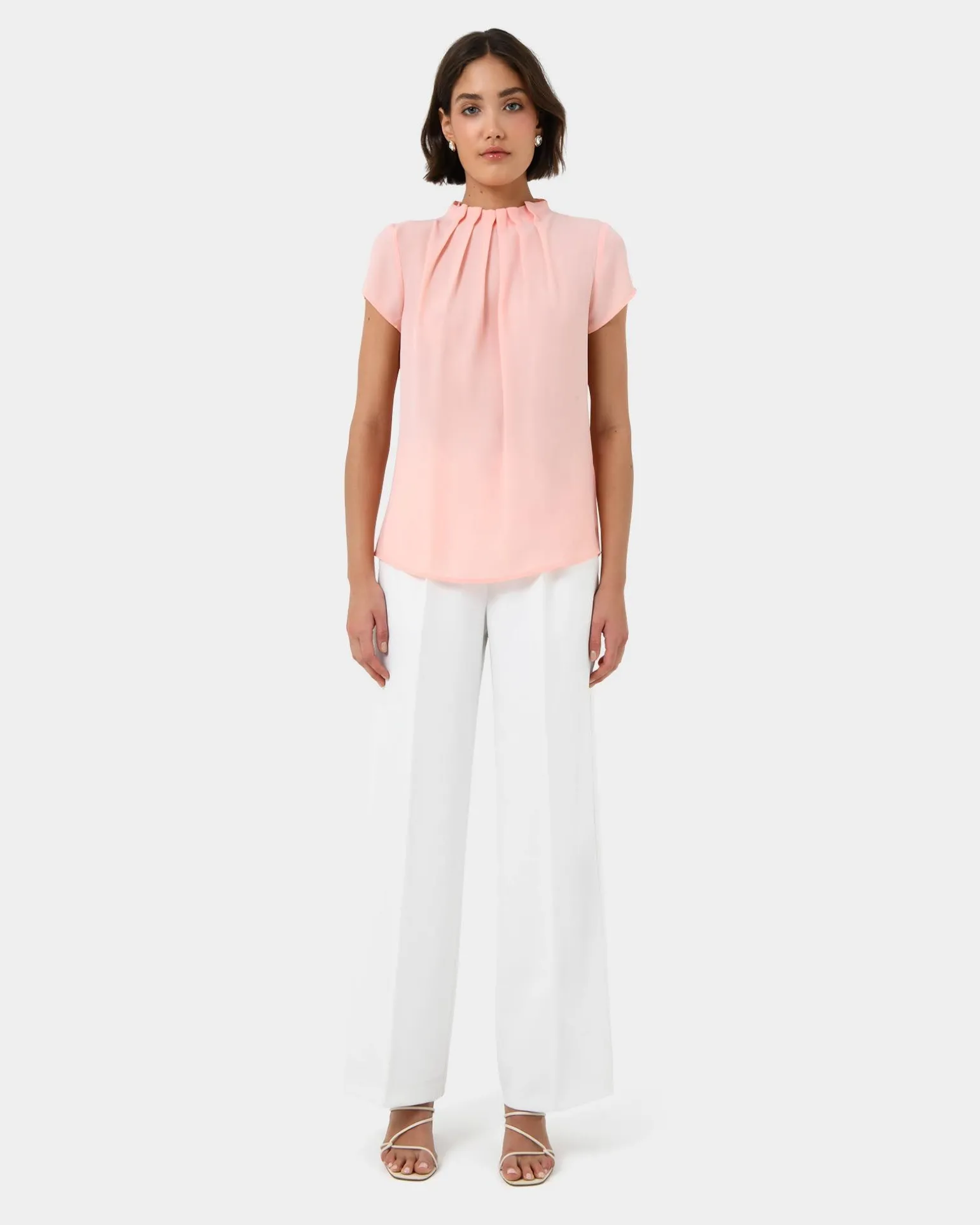 Olivia Pleated High Neck Top