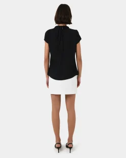 Olivia Pleated High Neck Top