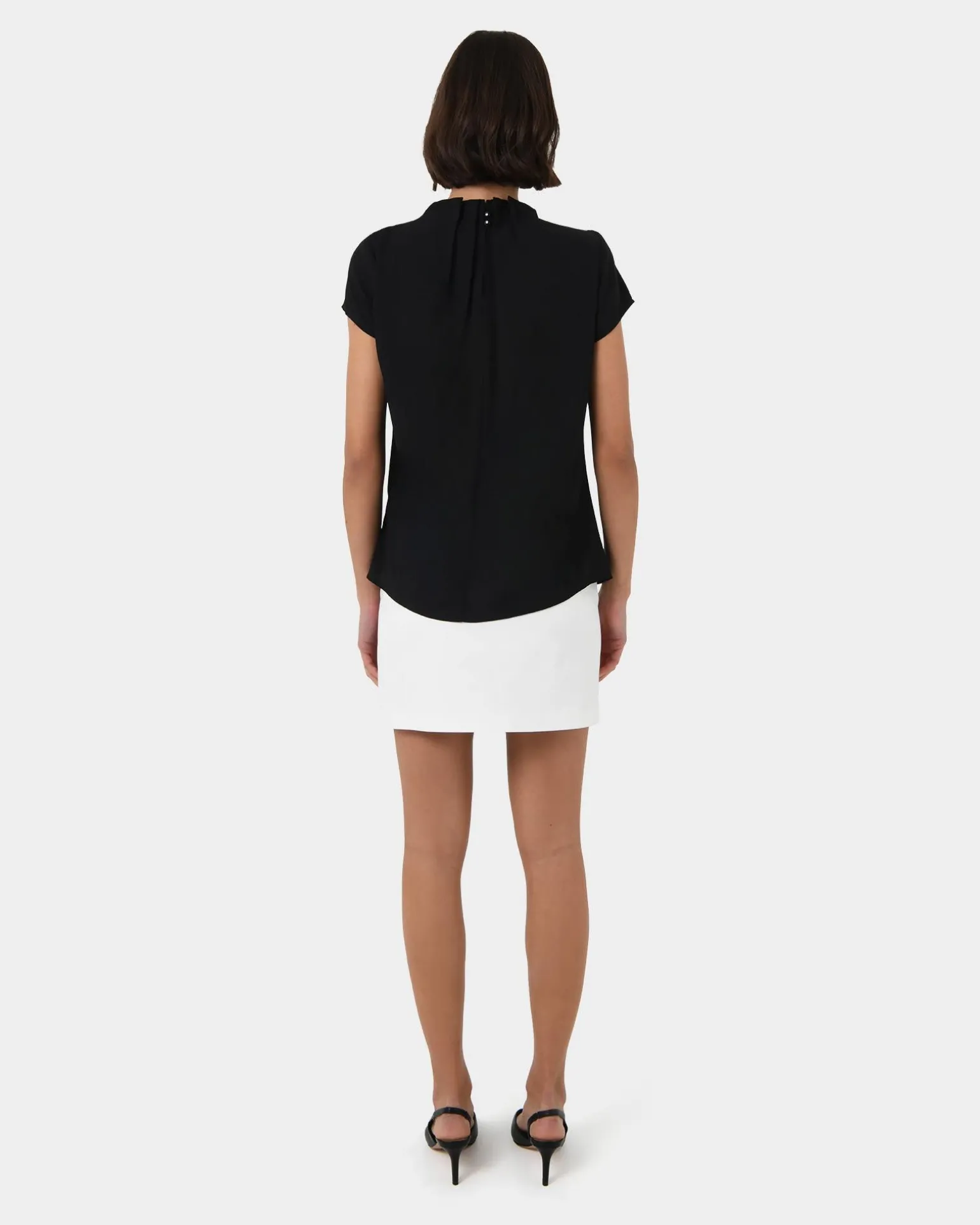 Olivia Pleated High Neck Top