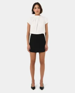 Olivia Pleated High Neck Top