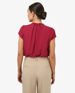 Olivia Pleated High Neck Top