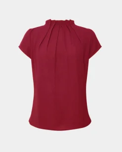 Olivia Pleated High Neck Top