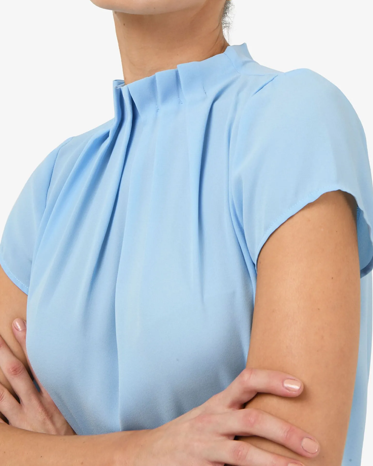 Olivia Pleated High Neck Top