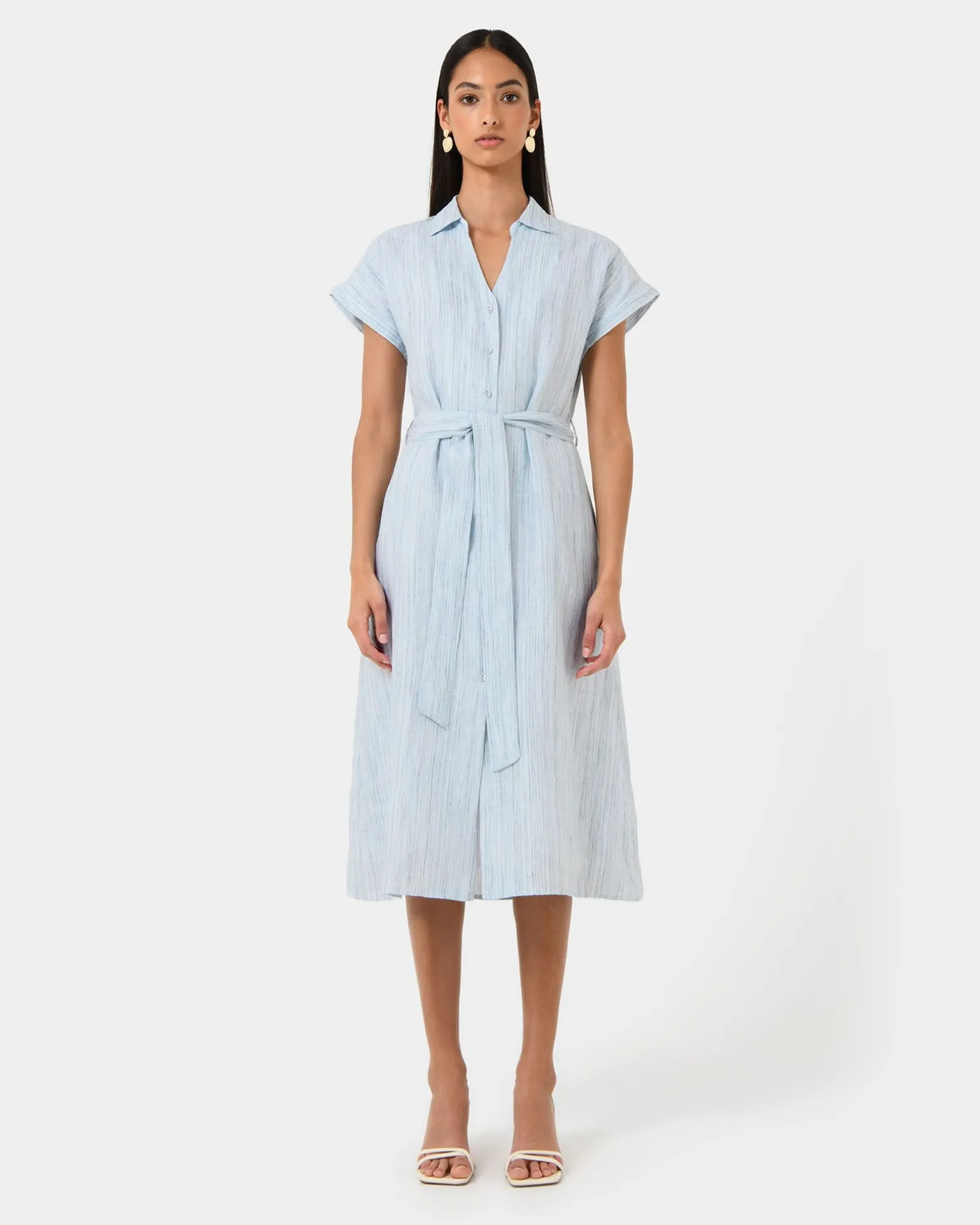Paris Linen Midi Dress