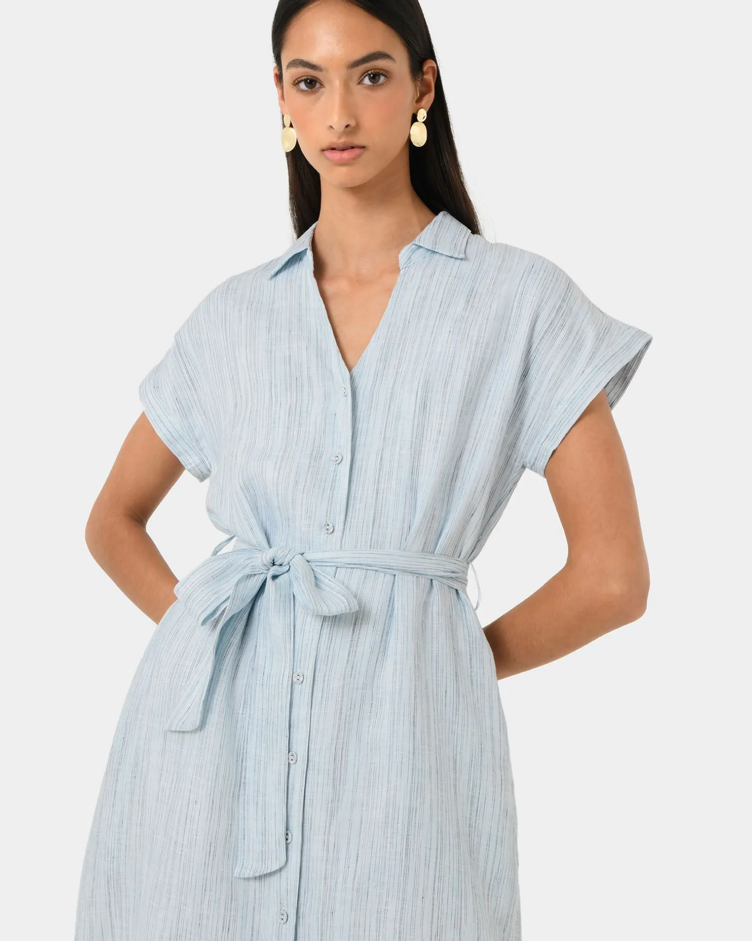 Paris Linen Midi Dress