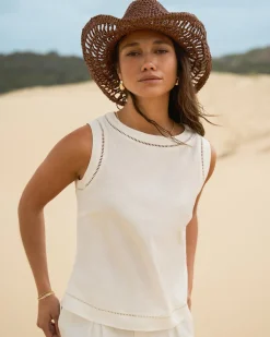 Perry Linen Embroidery Top