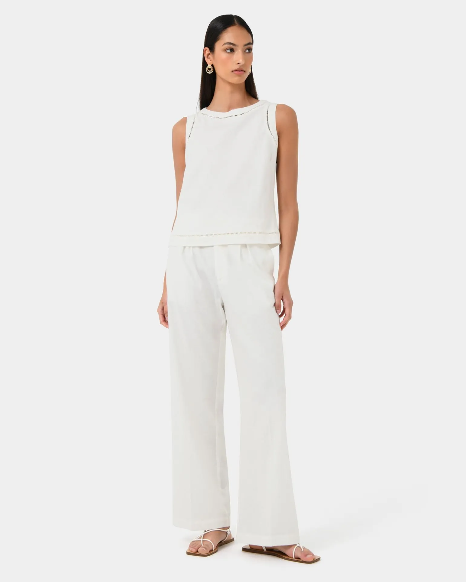 Perry Linen Embroidery Top