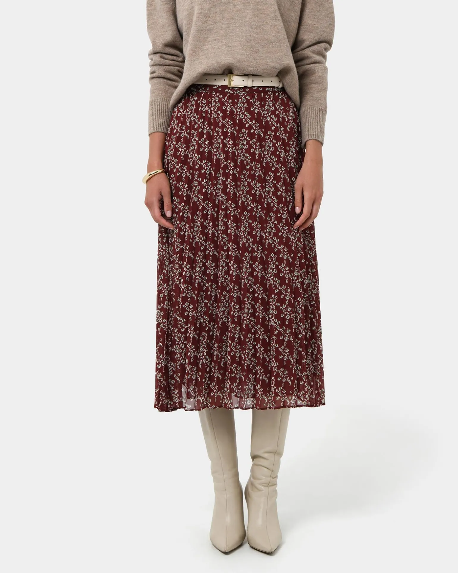 Rema Floral Pleated Skirt