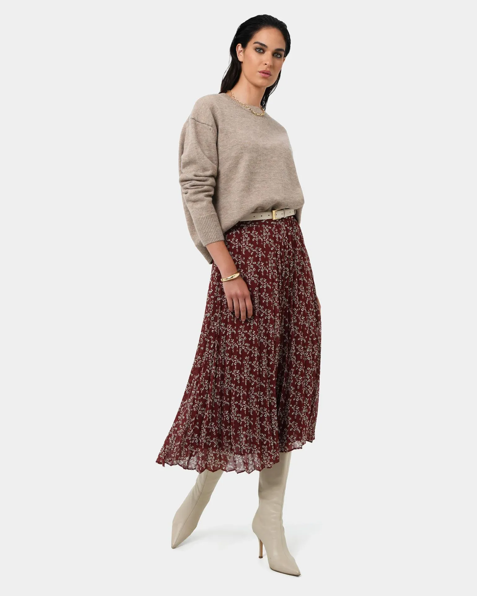Rema Floral Pleated Skirt