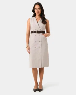 Ria Stripe Cotton Blend Dress