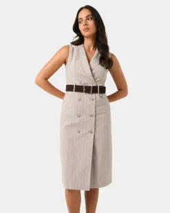 Ria Stripe Cotton Blend Dress