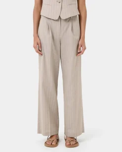 Ria Stripe Cotton Blend Pants