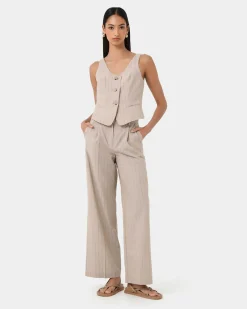 Ria Stripe Cotton Blend Pants