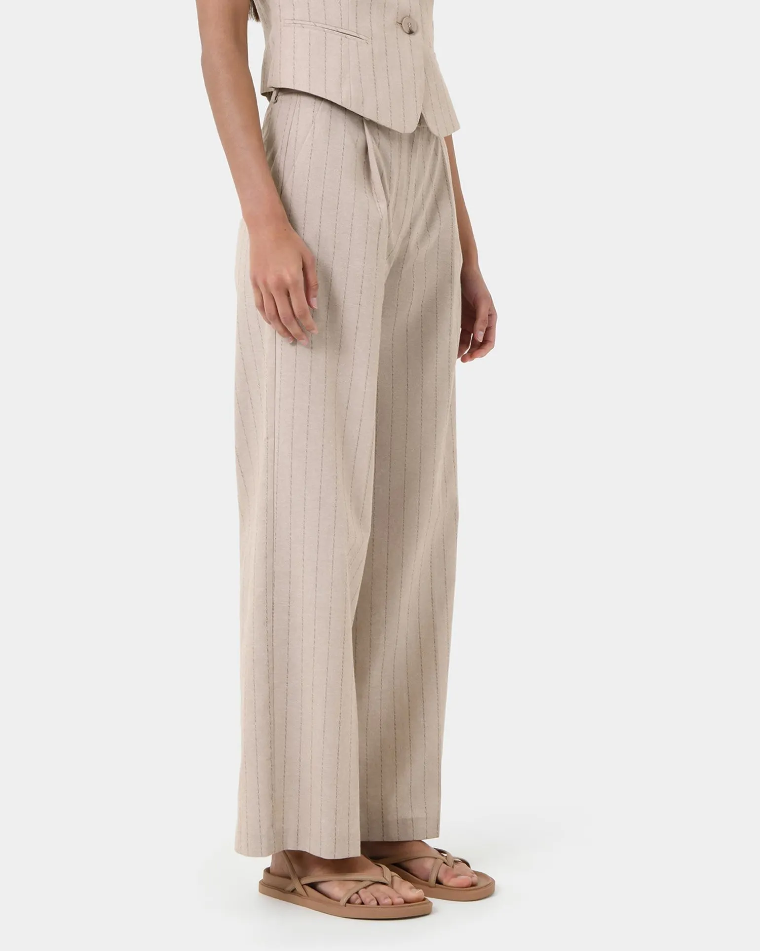 Ria Stripe Cotton Blend Pants