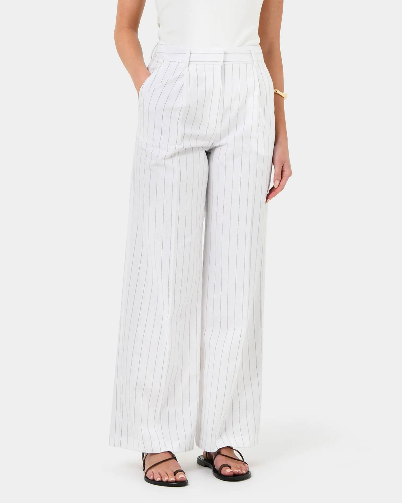 Ria Stripe Cotton Blend Pants