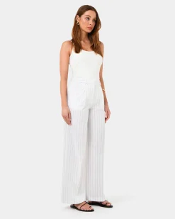 Ria Stripe Cotton Blend Pants