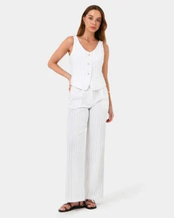 Ria Stripe Cotton Blend Vest