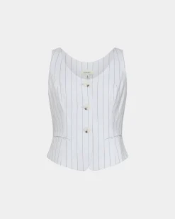 Ria Stripe Cotton Blend Vest