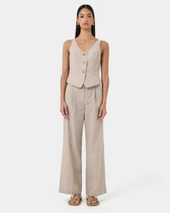 Ria Stripe Cotton Blend Vest