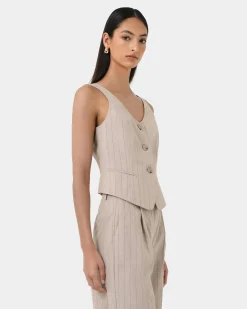 Ria Stripe Cotton Blend Vest
