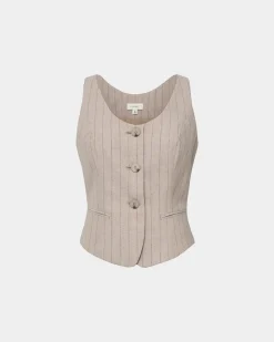 Ria Stripe Cotton Blend Vest