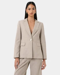 Ria Stripe Cotton Jacket