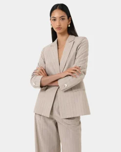 Ria Stripe Cotton Jacket
