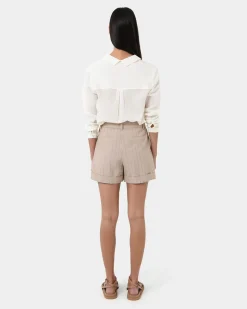 Ria Stripe Cotton Shorts