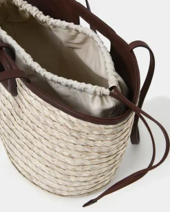 Rome Leather Palm Leaf Bag L