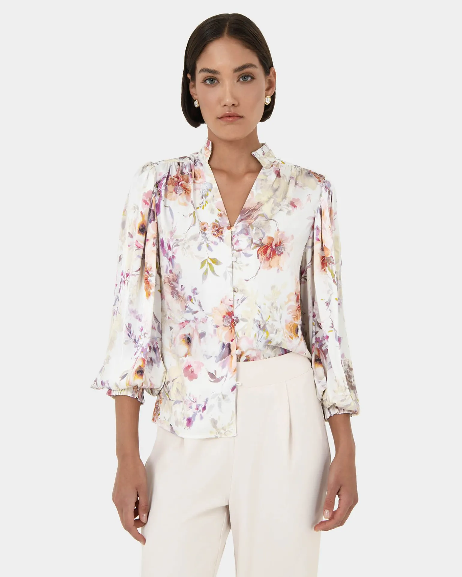 Rosy Bell Sleeve Blouse