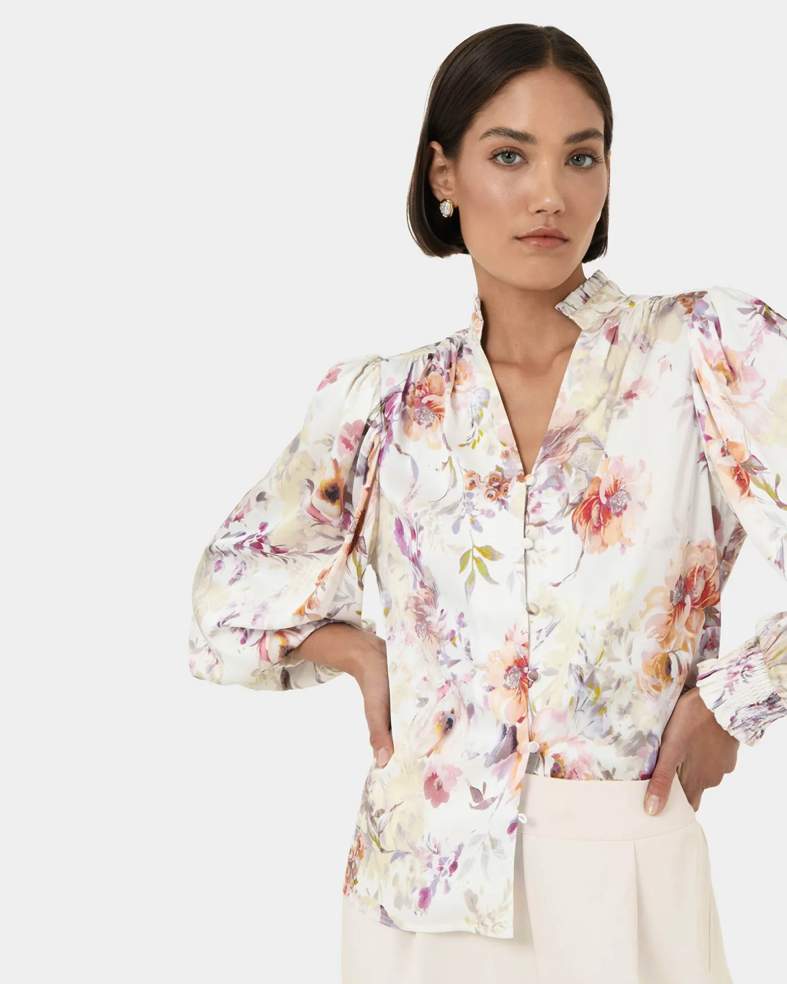 Rosy Bell Sleeve Blouse