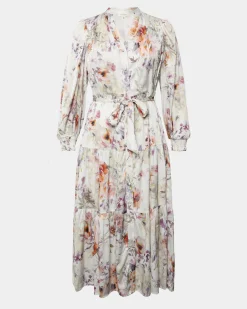 Rosy Floral Tiered Dress