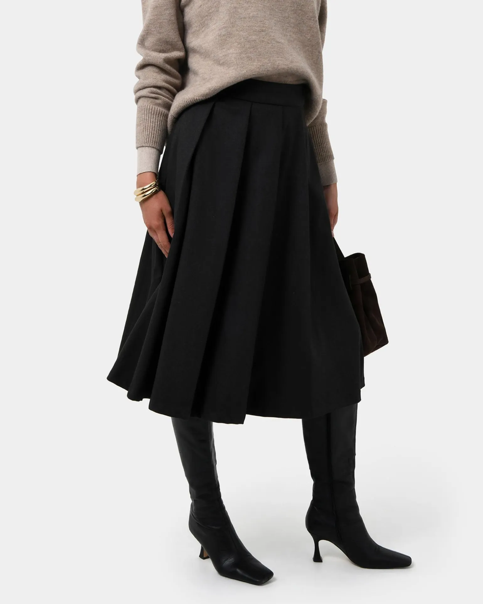 Ryan Pleated Midi Skirt