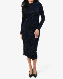Sapphire Velvet Burnout Dress