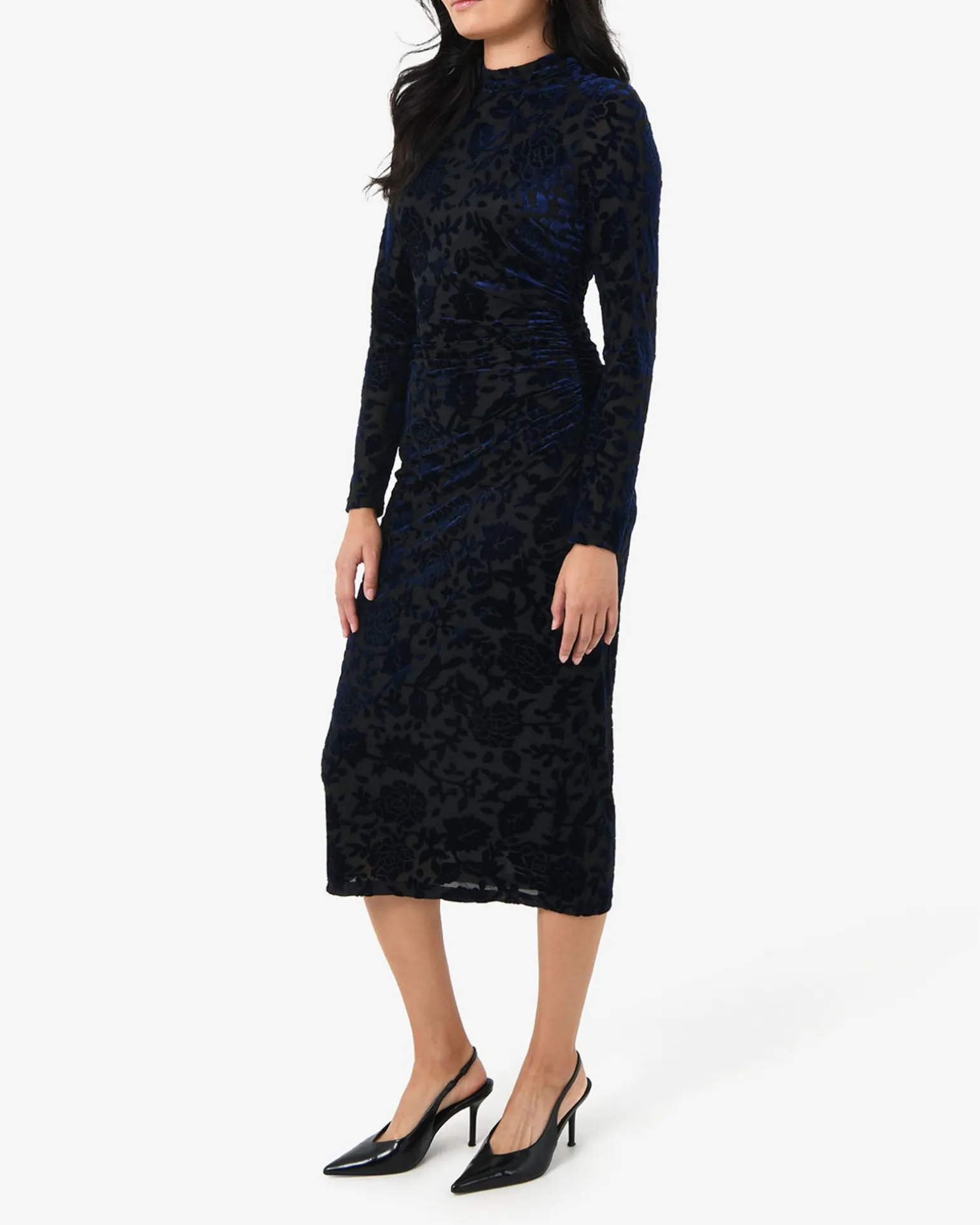 Sapphire Velvet Burnout Dress
