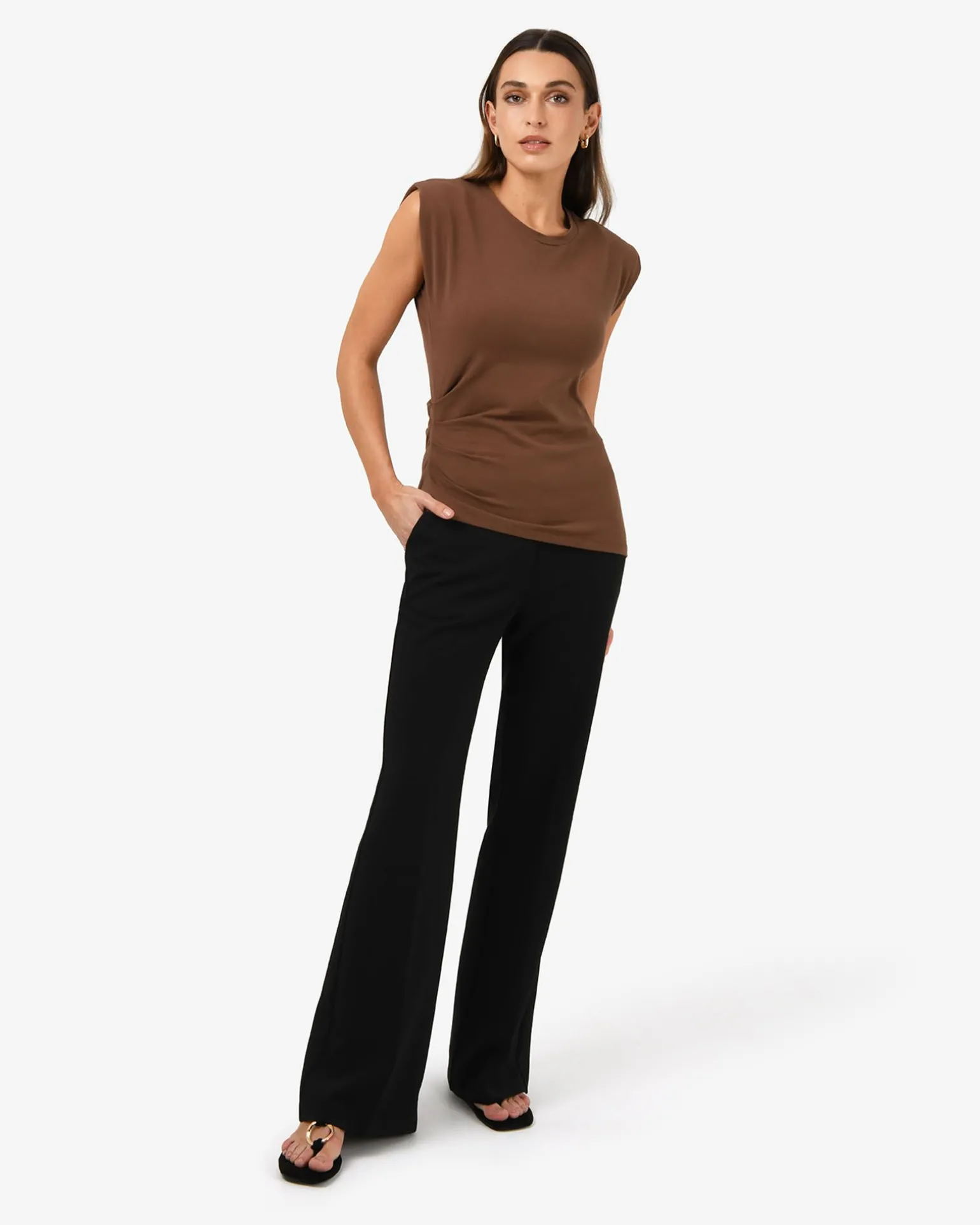 Sarah Padded Ruched Jersey Top