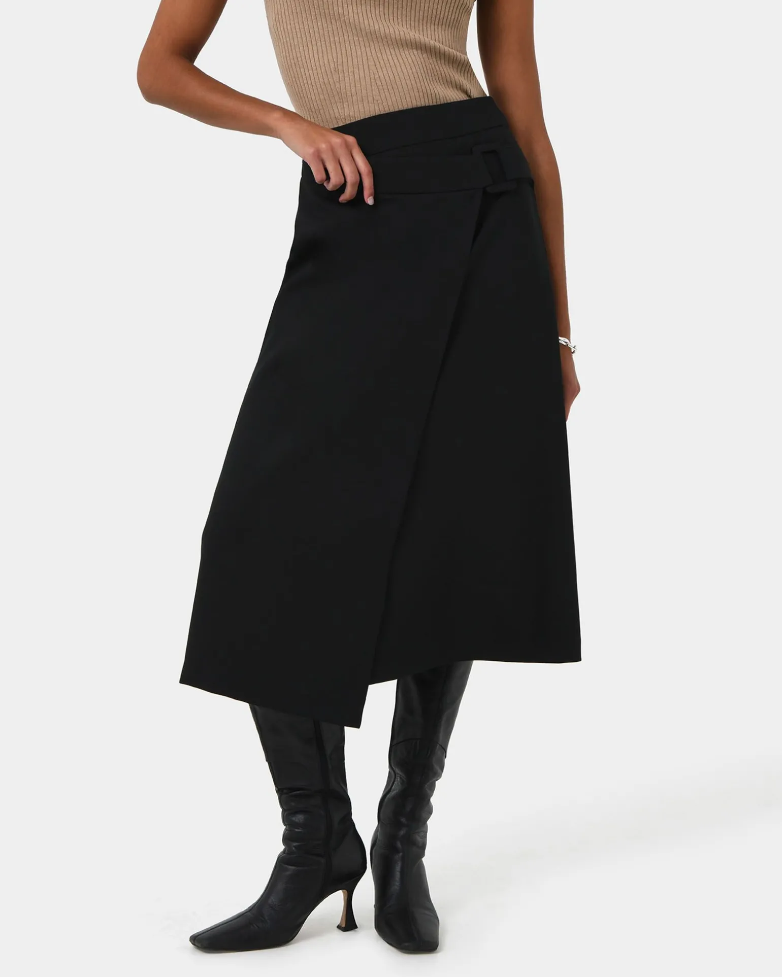 Sofia Wrap Midi Skirt
